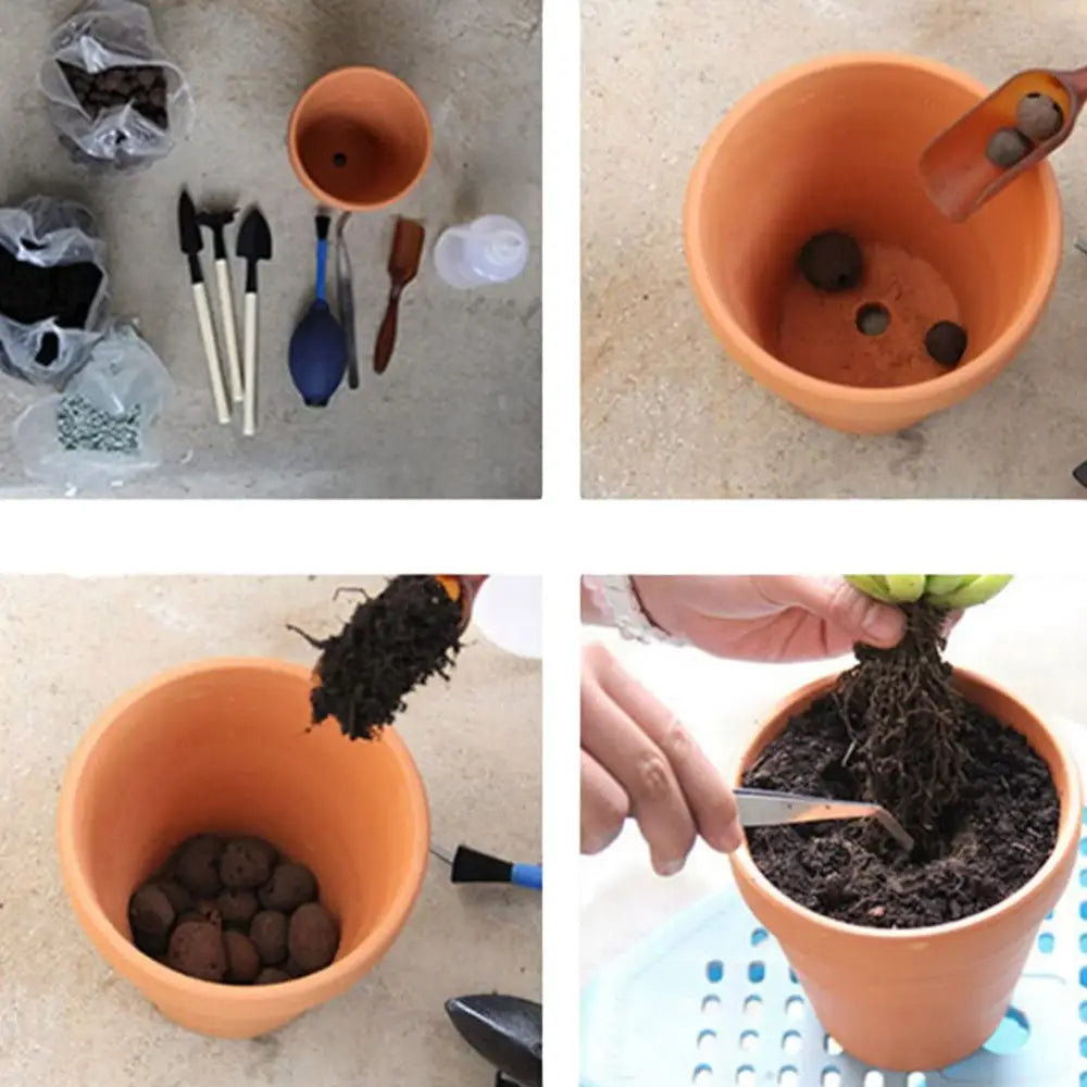10x 6cm Flower Pot Pots Clay Ceramic Plant Drain Hole Succulent Cactus Nursery Planter - Home & Garden > Garden