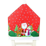 10x Christmas Chair Covers Dinner Table Santa Hat Snowman Home Décor Ornaments Santa (10 Chair Covers) - Occasions >