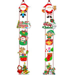 Set of 10 Christmas Hanging Door Decorations - Santa Snowman Stocking and Gingerbread Ornaments (3 set 30 pieces)