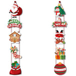 Set of 10 Christmas Hanging Door Decorations - Santa Snowman Stocking and Gingerbread Ornaments (3 set 30 pieces)