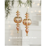 Set of 10 Christmas Ornaments -Gold & Rose Gold Holiday Tree Decorations - Occasions > Christmas > Christmas Decorations