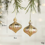 Set of 10 Christmas Ornaments -Gold & Rose Gold Holiday Tree Decorations - Occasions > Christmas > Christmas Decorations