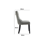 Set of 2 - Alsea Black Velvet & Black Rubberwood Dining Chairs Upholstered Tufted Stud Trim and Ring - Furniture >