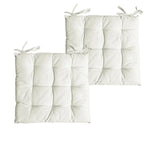 Set of 2 Colter Cotton Chair Pads Cream - Home & Garden > Bedding