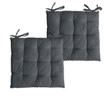 Set of 2 Colter Cotton Chair Pads Granite - Home & Garden > Bedding