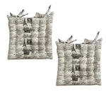Set of 2 Cotton Cover Chair Pads 40 x 40 cm Eiffel Tower - Home & Garden > Decor > Cushions & Throws