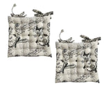 Set of 2 Cotton Cover Chair Pads 40 x 40 cm French Vintage Lettering - Home & Garden > Bedding > Bed Sheets