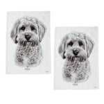 Set of 2 Delightful Dogs Cotton Kitchen Tea Towels 50 x 70 cm Cavoodle - Home & Garden > Kitchenware