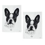 Set of 2 Delightful Dogs Cotton Kitchen Tea Towels 50 x 70 cm French Bulldog - Home & Garden > Kitchenware