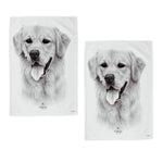 Set of 2 Delightful Dogs Cotton Kitchen Tea Towels 50 x 70 cm Golden Retriever - Home & Garden > Kitchenware