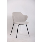 Set of 2 Dining Chairs Fabric with Metal Legs in Ivory Beige - Furniture > Bar Stools & Chairs > Arm Chairs & Recliners