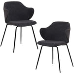 Set of 2 Dining Chairs in Graphite - Furniture > Bar Stools & Chairs > Arm Chairs & Recliners