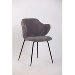 Set of 2 Dining Chairs with Corduroy Cord Fabric in Dark Grey Lincoln - Furniture > Bar Stools & Chairs > Arm Chairs &