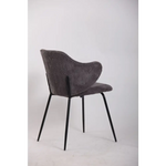 Set of 2 Dining Chairs with Corduroy Cord Fabric in Dark Grey Lincoln - Furniture > Bar Stools & Chairs > Arm Chairs &