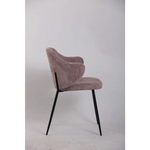 Set of 2 Dining Chairs with Corduroy Cord Fabric in Pink - Furniture > Bar Stools & Chairs > Arm Chairs & Recliners