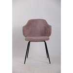 Set of 2 Dining Chairs with Corduroy Cord Fabric in Pink - Furniture > Bar Stools & Chairs > Arm Chairs & Recliners