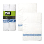 Set of 2 Greek Key Bath Mats White - Home & Garden > Kitchenware > Table Linen & Kitchen Towels