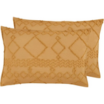 100% Premium Microfibre Tufted Standard Pillowcases - Set of 2 Luxurious Standard Pillow Cover with Elegant Design