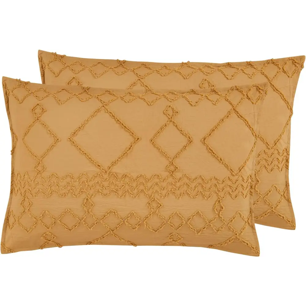100% Premium Microfibre Tufted Standard Pillowcases - Set of 2 Luxurious Standard Pillow Cover with Elegant Design