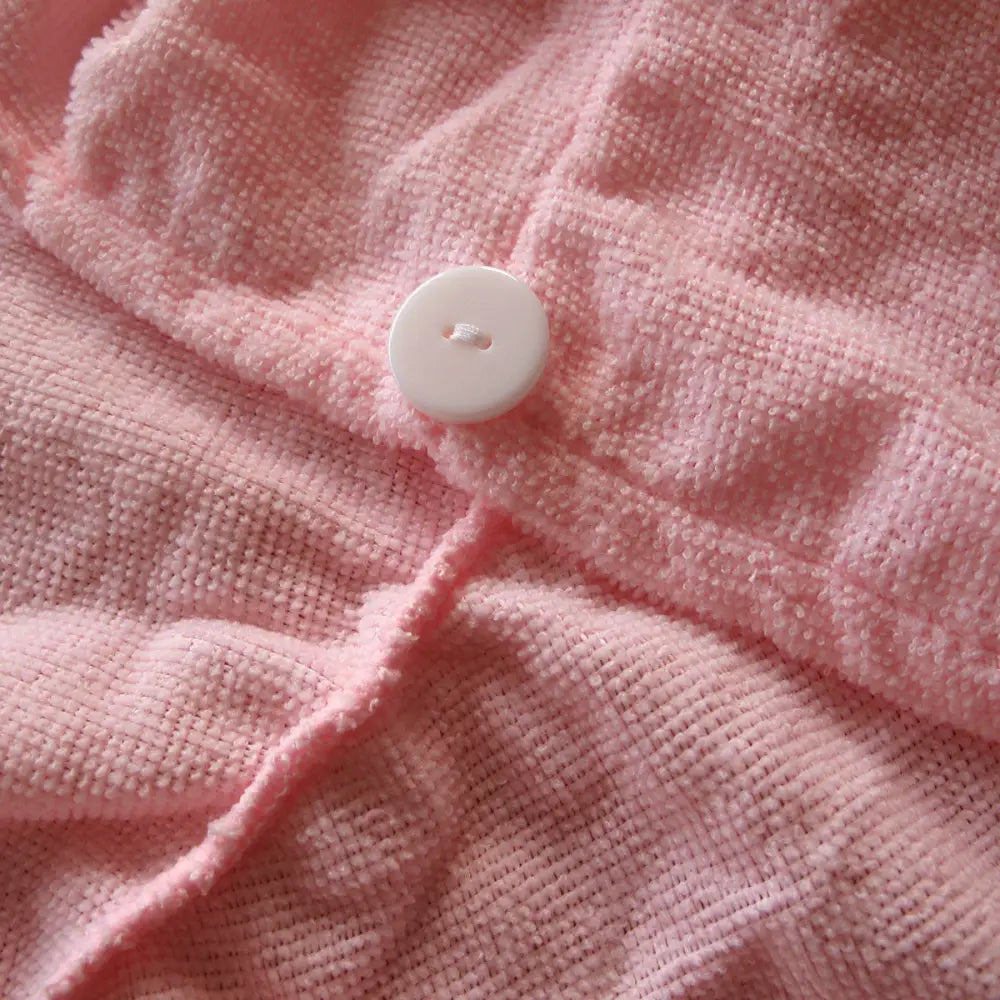 Set of 2 Magic Quick Dry Microfibre Hair Dryer Towels Pink + White - Home & Garden > Bathroom Accessories