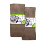 Set of 2 Microfibre Checkered Dish Drying Mats Mocha - Home & Garden > Kitchenware