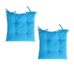 Set of 2 Outdoor Polyester Solid Chair Pads 40 x 40cm Ocean Blue - Home & Garden > Decor