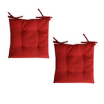 Set of 2 Outdoor Polyester Solid Chair Pads 40 x 40cm Red - Home & Garden > Decor