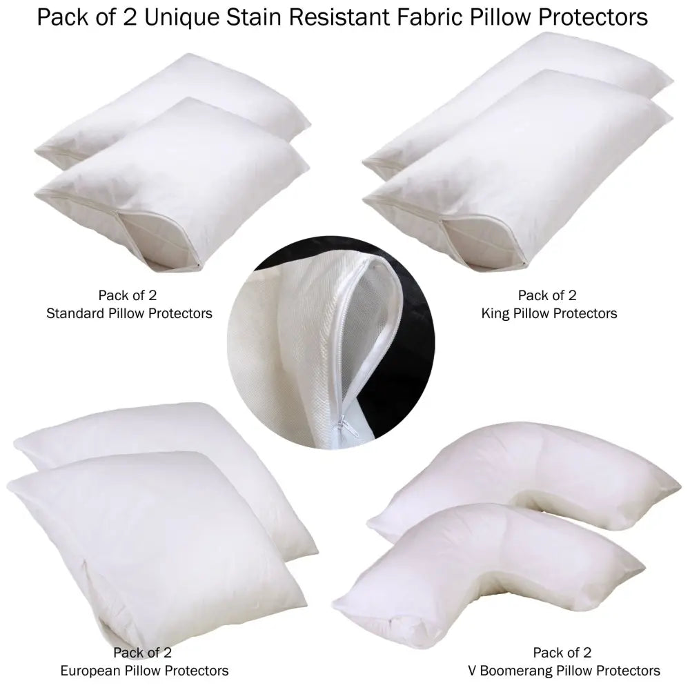 Set of 2 Stain Resistant Pillow Protectors Standard - Home & Garden > Bedding