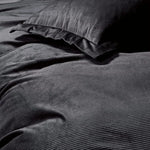 Set of 2 Super Soft Corduroy Velvet Standard Pillowcase - Charcoal - Home & Garden > Bedding > Pillowcases