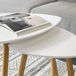 Set of 2 White Side Nesting Tables - Furniture > Living Room