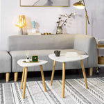 Set of 2 White Side Nesting Tables - Furniture > Living Room
