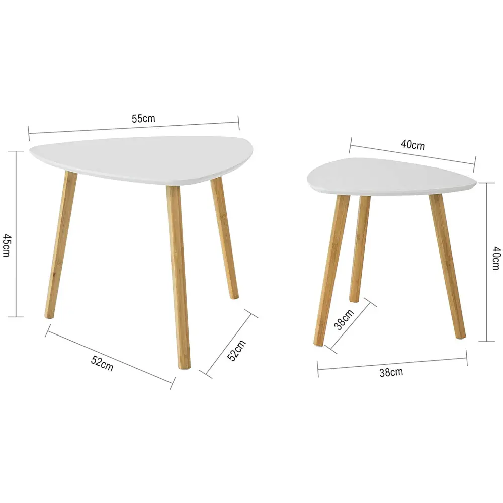 Set of 2 White Side Nesting Tables - Furniture > Living Room