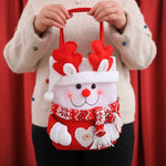 Set of 3 Christmas Fabric Gift Tote Bags – Santa Snowman and Reindeer Design - Occasions > Christmas > Christmas