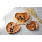 Set of 3 Coconut Wood Heart Shape Plates Natural - Home & Garden > Kitchenware