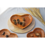 Set of 3 Coconut Wood Heart Shape Plates Natural - Home & Garden > Kitchenware