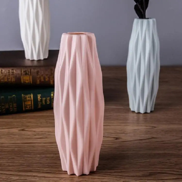 Set of 3 Creative Plastic Camellia Vases for Wet and Dry Decor - Blue - Home & Garden > Decor > Vases & Table Decor
