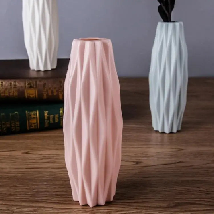 Set of 3 Creative Plastic Camellia Vases for Wet and Dry Decor - Blue - Home & Garden > Decor > Vases & Table Decor