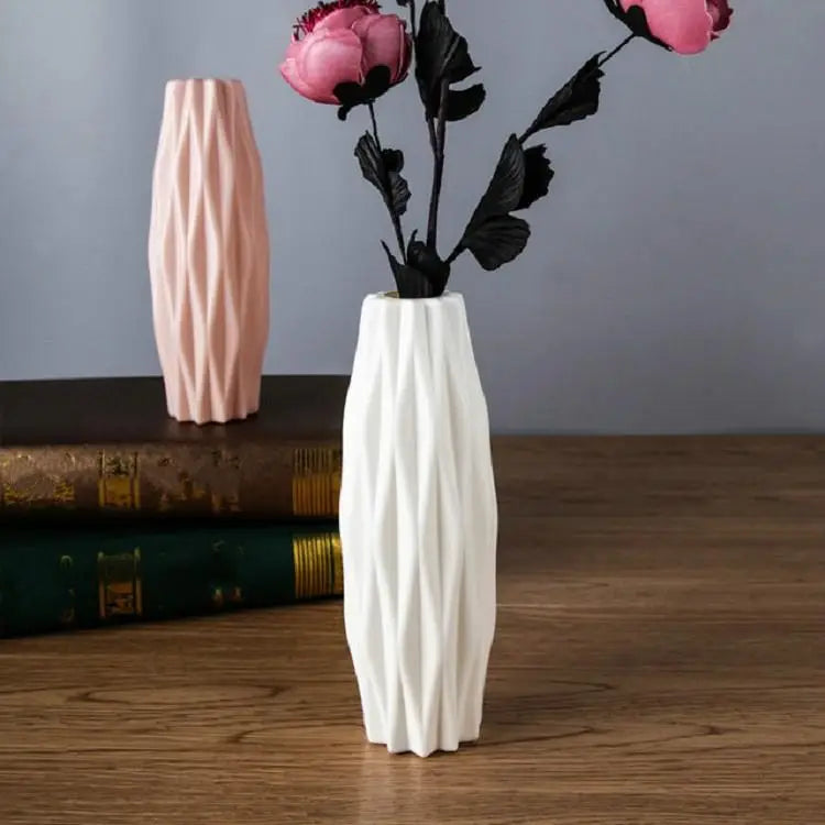 Set of 3 Creative Plastic Camellia Vases for Wet and Dry Decor - Blue - Home & Garden > Decor > Vases & Table Decor