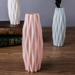Set of 3 Creative Plastic Camellia Vases for Wet and Dry Decor - Milk White - Home & Garden > Decor > Vases & Table