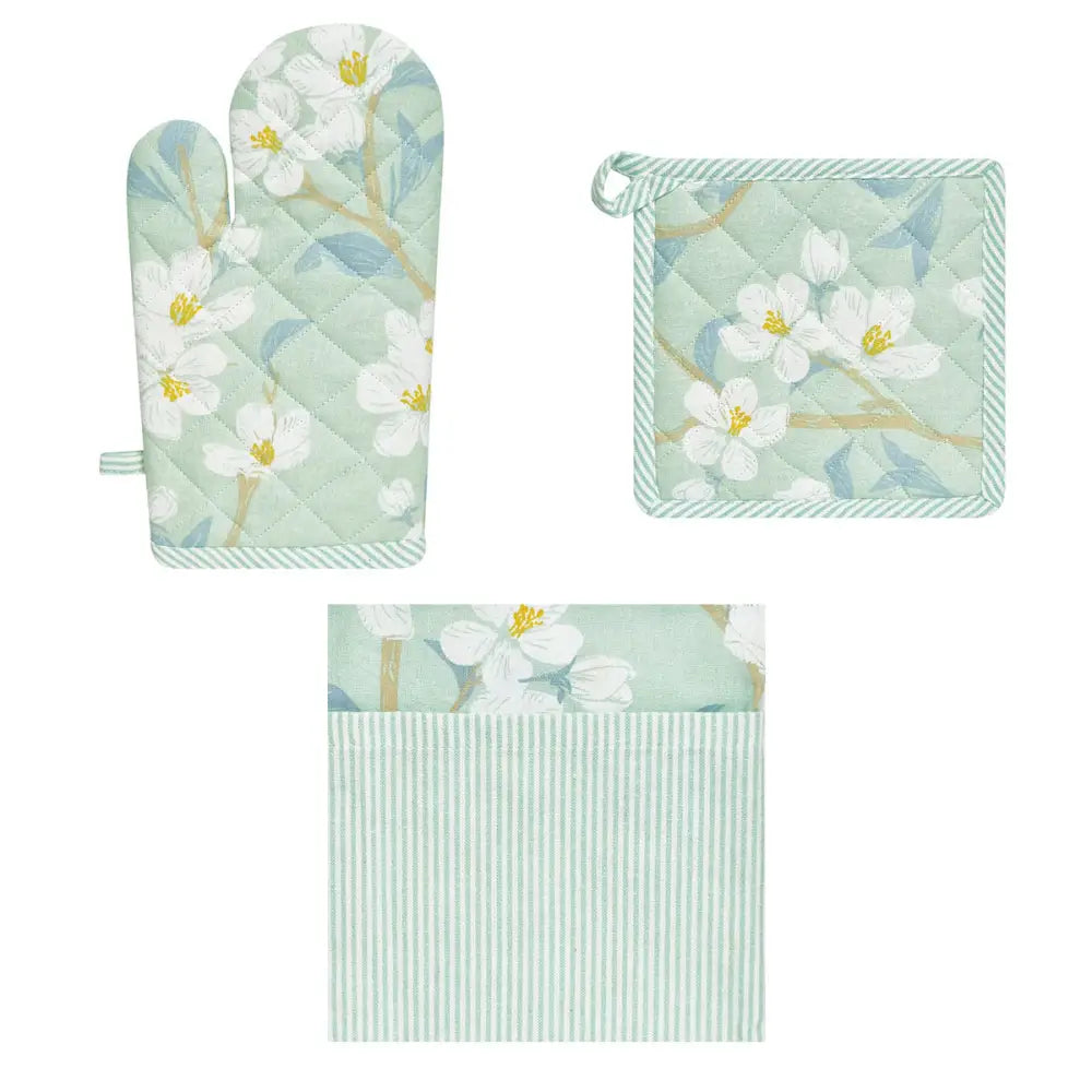 Set of 3 Renee Cotton Cover Kitchen Textile Mint Green - Home & Garden > Kitchenware