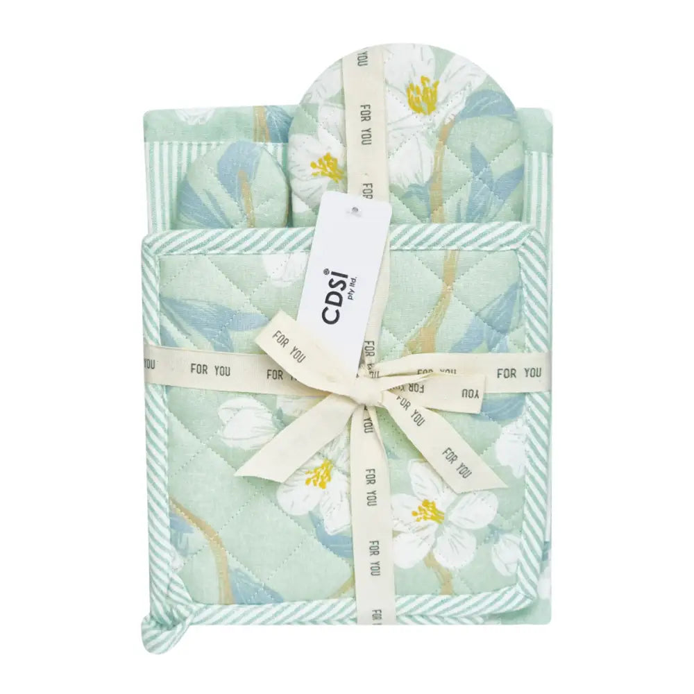 Set of 3 Renee Cotton Cover Kitchen Textile Mint Green - Home & Garden > Kitchenware