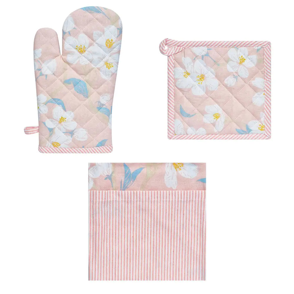 Set of 3 Renee Cotton Cover Kitchen Textile Rose Pink - Home & Garden > Kitchenware