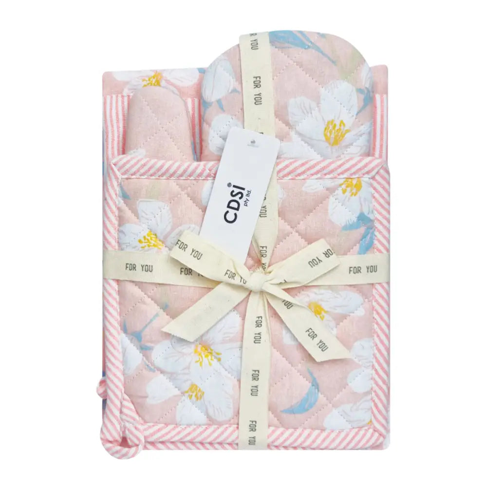 Set of 3 Renee Cotton Cover Kitchen Textile Rose Pink - Home & Garden > Kitchenware