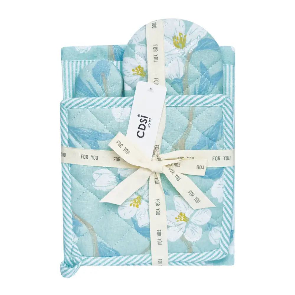 Set of 3 Renee Cotton Cover Kitchen Textile Sky Blue - Home & Garden > Kitchenware