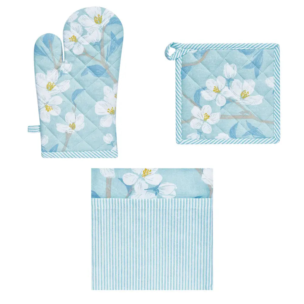 Set of 3 Renee Cotton Cover Kitchen Textile Sky Blue - Home & Garden > Kitchenware