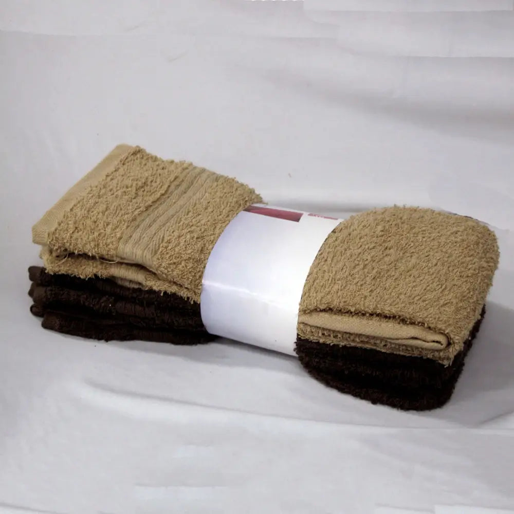 Set of 4 Budget Cotton Hand Towels 42 x 67 cm Chocolate Latte - Home & Garden > Kitchenware > Table Linen & Kitchen