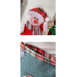 Set of 4 Christmas Stockings with Santa Reindeer Snowman and Teddy Bear - Holiday Mantel Decor - Occasions > Christmas