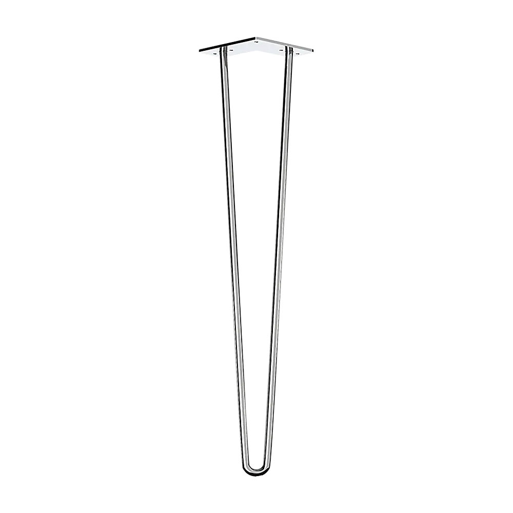 Set of 4 Chrome Retro Hairpin Table Legs 12mm Steel Bench Desk - 41cm - Furniture > Office