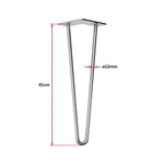 Set of 4 Chrome Retro Hairpin Table Legs 12mm Steel Bench Desk - 41cm - Furniture > Office