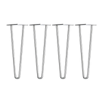 Set of 4 Chrome Retro Hairpin Table Legs 12mm Steel Bench Desk - 41cm - Furniture > Office
